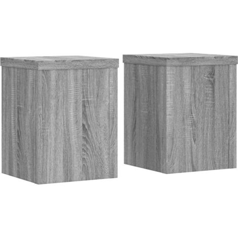 vidaXL Supporti per Piante 2 pz Grigio 15x15x20 cm in Multistrato (1/5)