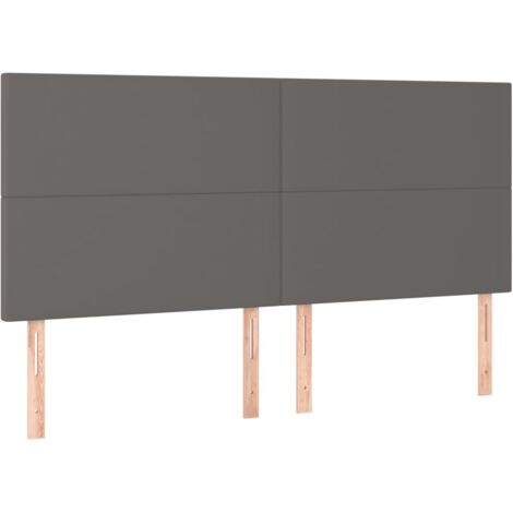 vidaXL Testiera Grigio 200x5x118/128 cm in Similpelle