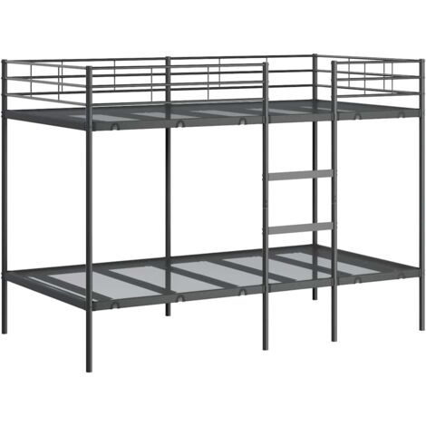 vidaXL Letto a Castello senza Materasso Nero 100x200 cm in Acciaio