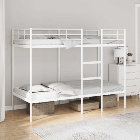 vidaXL Letto a Castello senza Materasso Bianco 100x190 cm in Acciaio