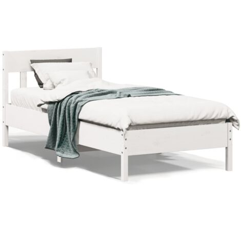 vidaXL Letto senza Materasso Bianco 90x200 cm Legno Massello di Pino (1/5)