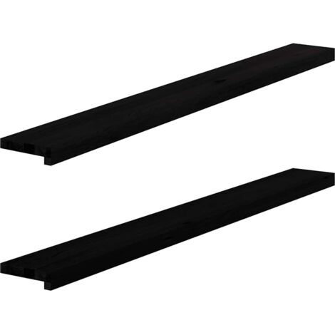vidaXL Davanzali 2 pz Marrone Scuro 140x15x2 cm Legno Massello Rovere