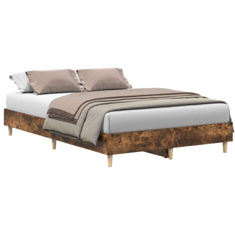 vidaXL Giroletto senza Materasso Rovere Fumo 120x190 cm in Truciolato (1/5)
