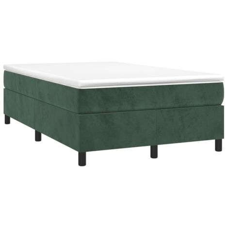 vidaXL Giroletto a Molle con Materasso Verde Scuro 120x200 cm Velluto