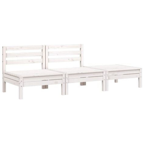 Divano da Giardino a 3 Posti in Legno Massello di Pino Bianco vidaXL