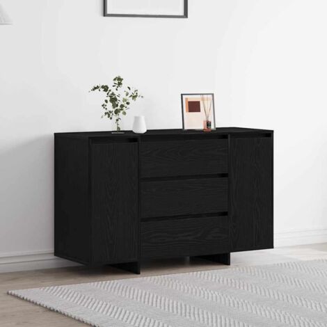 vidaXL Credenza Rovere nero 120 x 41 x 75 cm Legno multistrato