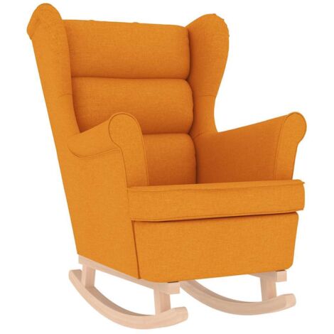 vidaXL Sedia a Dondolo Giallo Scuro 74x90x102 cm in Tessuto