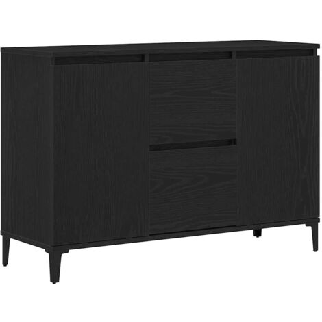 vidaXL Credenza Rovere Nero 104 x 35 x 70 cm Legno multistrato