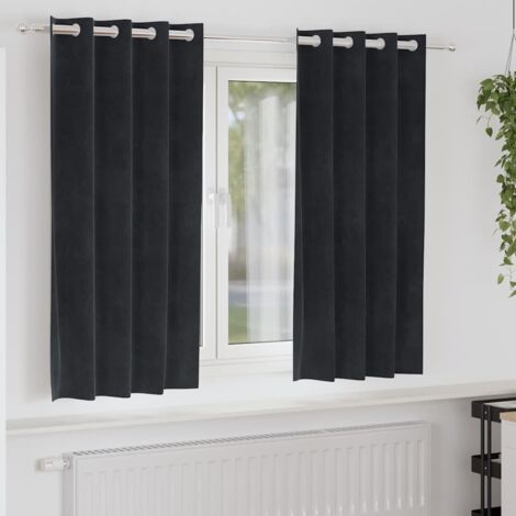 vidaXL Tende 2 pcs Nero 140 x 175 cm Velluto