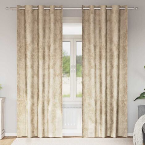vidaXL Tenda con tende 2 pcs Crema 245 x 140 cm Velluto
