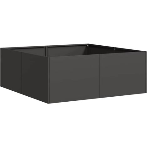 vidaXL Fioriera Nera 80x80x30 cm in Acciaio