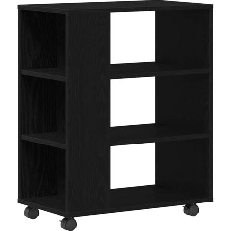 vidaXL Armadio con ruota Rovere Nero 60 x 35 x 75 cm Legno multistrato
