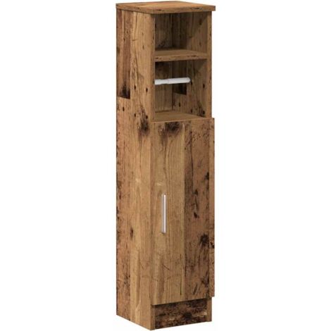 vidaXL Mobile da Bagno con Portarotolo Legno Antico 20,5x22x90 cm