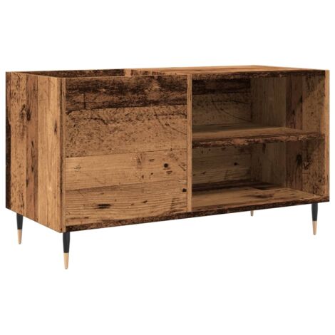 vidaXL Mobile Porta Dischi Legno Antico 84,5x38x48cm Legno Multistrato