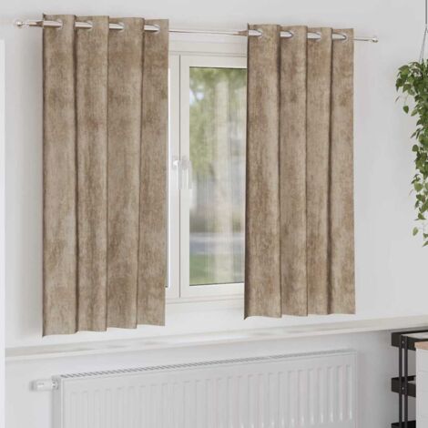 vidaXL Tenda con tende 2 pcs Champagne 175 x 140 cm Velluto