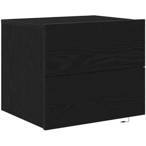 vidaXL Armadio da Notte Rovere Nero 50 x 39 x 41 cm Legno multistrato