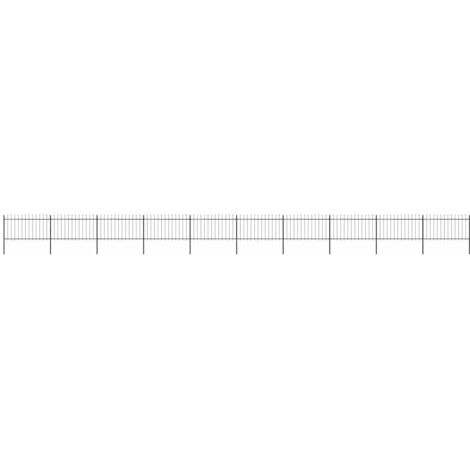 vidaXL Recinzione da Giardino con Punta a Lancia in Acciaio 1781,5x100 cm Nero