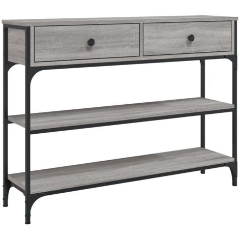 vidaXL Tavolino Consolle Grigio Sonoma 100x25x75cm Legno Multistrato
