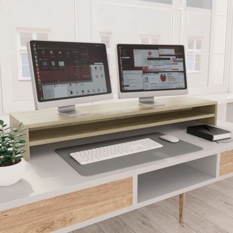 vidaXL Supporto Monitor Rovere Sonoma 100x24x13 cm Legno Multistrato