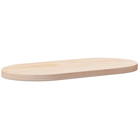 vidaXL Piano del tavolo 60x30x2,5 cm in legno massello di pino ovale (1/5)