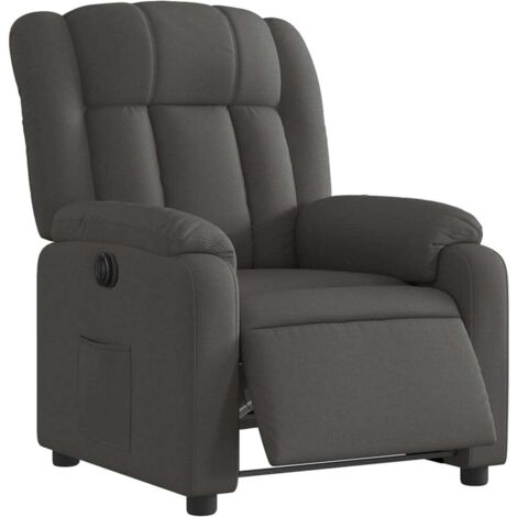 vidaXL Poltrona Elettrica Reclinabile Grigio Scuro in Tessuto