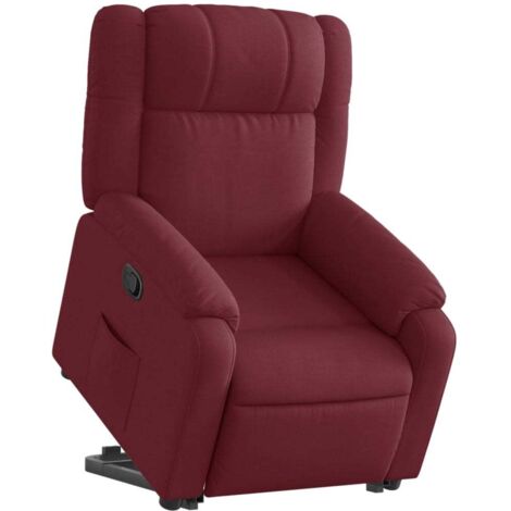 vidaXL Poltrona Alzapersona Reclinabile Rosso Vino in Tessuto
