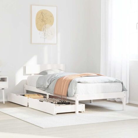 vidaXL Letto senza Materasso Bianco 90x200 cm Legno Massello di Pino (1/5)