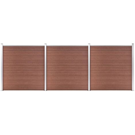 vidaXL Recinzione da Giardino in WPC 526x186 cm Marrone