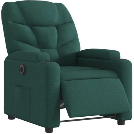 vidaXL Poltrona Elettrica Reclinabile Verde Scuro in Tessuto (1/5)