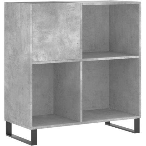 vidaXL Mobile Porta Dischi Grigio Cemento 84,5x38x89 Legno Multistrato