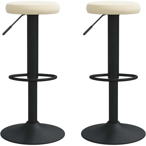vidaXL Sedie da Bar 2 pz Crema in Velluto (1/5)