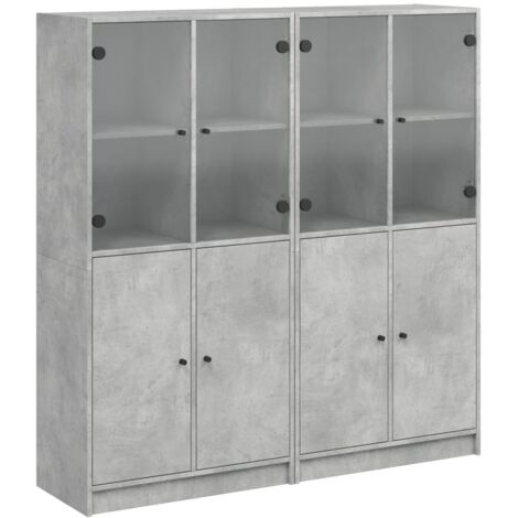 vidaXL Libreria Ante Grigio Cemento 136x37x142 cm in Legno Multistrato (1/5)