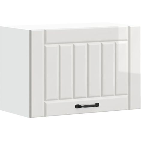 vidaXL Pensile da Cucina Lucca Bianco Lucido in Legno Multistrato