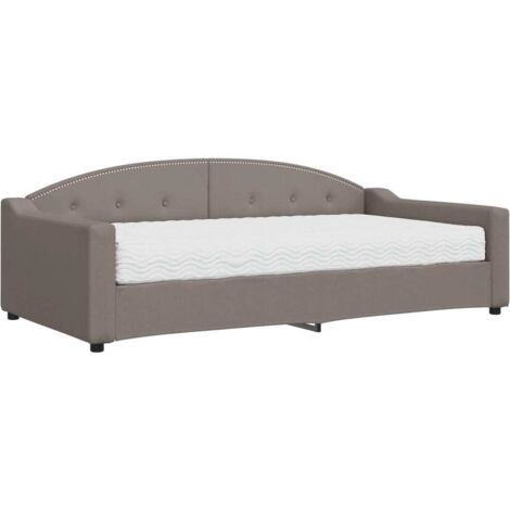 vidaXL Divano Letto con Materasso Tortora 100x200 cm in Tessuto (1/5)