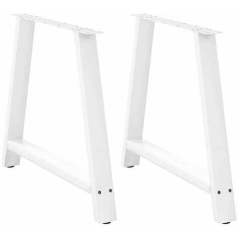 vidaXL Gambe per tavolo da pranzo a forma di A 2 pz bianche 90x(72-73) cm in acciaio