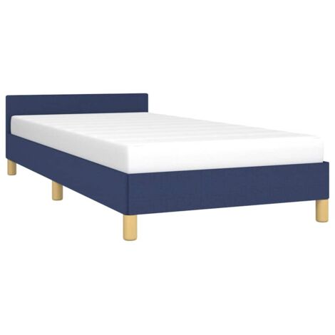 vidaXL Giroletto con Testiera senza Materasso Blu 100x200 cm Tessuto (1/5)