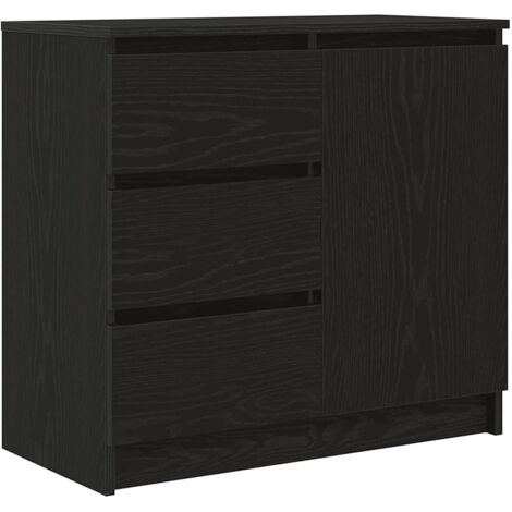 vidaXL Credenza con Cassetto Rovere Nero 71x35x65 cm Legno Multistrato