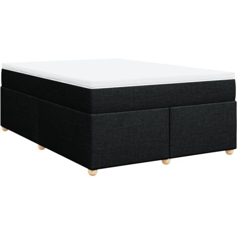 vidaXL Giroletto a Molle con Materasso Nero 140x190 cm in Tessuto (1/5)
