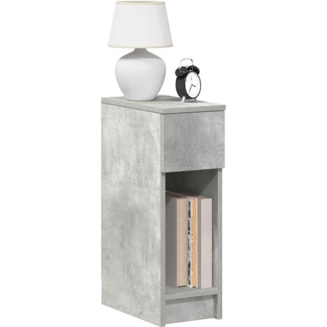 Comodini con Cassetto 2 pz Grigio Cemento 20x36x60 cm vidaXL