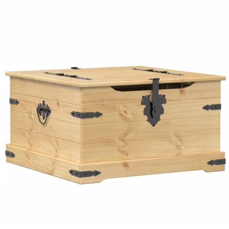 vidaXL Scatola Portaoggetti Corona 78x78x45 cm Legno Massello di Pino