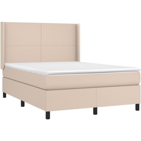 Giroletto a Molle con Materasso Cappuccino 140x190cm Similpelle vidaXL (1/5)