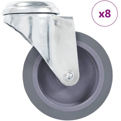 vidaXL Ruote Girevoli con Foro per Bullone 8 pz 75 mm