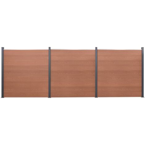 vidaXL Set Pannello di Recinzione Marrone 526x186 cm in WPC