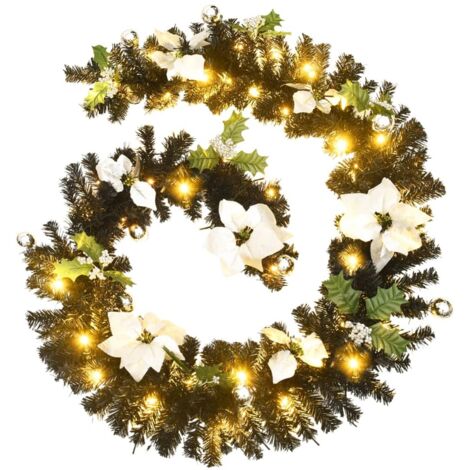 Ghirlanda Natalizia con Luci a LED 2,7 m in PVC Nera vidaXL (1/5)