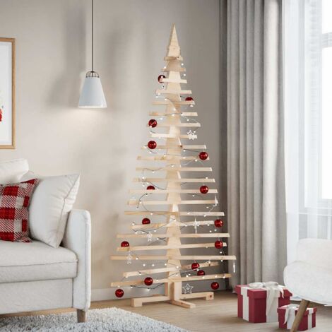 vidaXL Albero di Natale Decorativo in Legno 180 cm Legno Massello Pino
