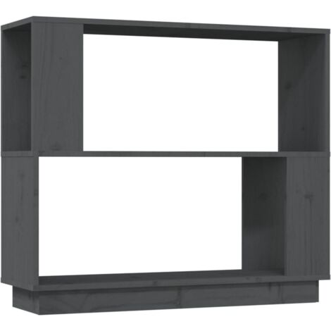 vidaXL Libreria/Divisorio Grigio 80x25x70 cm in Legno Massello di Pino