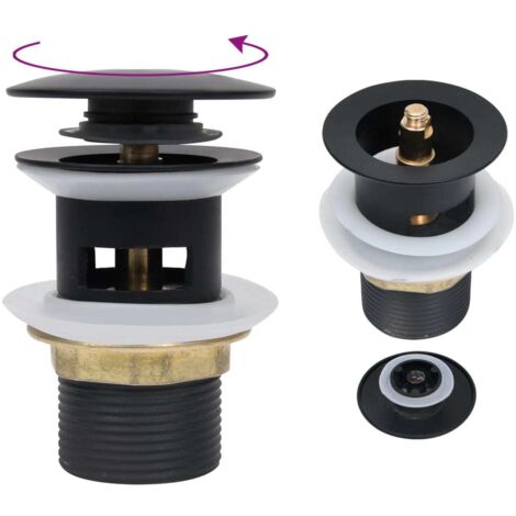 vidaXL Scarico a Pressione con Funzione Troppopieno Nero 6,4x6,4x9,1cm