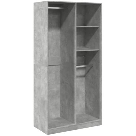 vidaXL Armadio Grigio Cemento 100x50x200 cm in Legno Multistrato