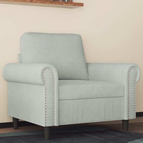Poltrona Grigio Chiaro 60 cm Velluto vidaXL 497629