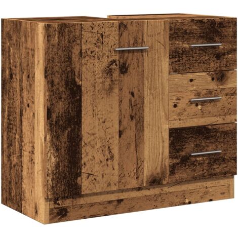 vidaXL Mobile Sottolavabo Legno Vecchio 63x30x54 cm in Truciolato